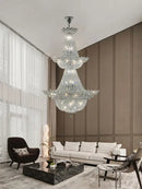 GobekUsa Crystal LED Chandelier Light Fixture for Luxe Living Room Décor