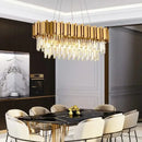 GobekUsa Crystal LED Chandelier: Postmodern Golden Art Deco Luxury for Dinning Room