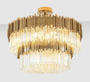 GobekUsa Crystal LED Chandelier: Adjustable Metal Hanging Lamp for Living Room, Dining, Bedroom