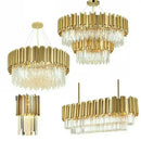 GobekUsa Crystal LED Chandelier: Adjustable Metal Hanging Lamp for Living Room, Dining, Bedroom