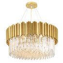 GobekUsa Crystal LED Chandelier: Adjustable Metal Hanging Lamp for Living Room, Dining, Bedroom