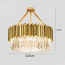 GobekUsa Crystal LED Chandelier: Adjustable Metal Hanging Lamp for Living Room, Dining, Bedroom