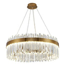 GobekUsa Crystal LED Chandelier: Elegant Gold Lighting for Dining Room