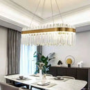 GobekUsa Crystal LED Chandelier: Elegant Gold Lighting for Dining Room