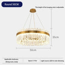 GobekUsa Crystal LED Chandelier: Elegant Gold Lighting for Dining Room