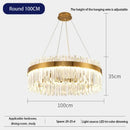 GobekUsa Crystal LED Chandelier: Elegant Gold Lighting for Dining Room