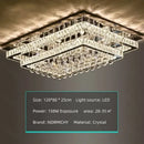 GobekUsa Crystal LED Chandelier Silver Chrome Remote Control Light