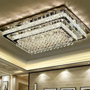 GobekUsa Crystal LED Chandelier Silver Chrome Remote Control Light