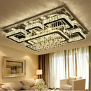GobekUsa Crystal LED Chandelier Silver Chrome Remote Control Light
