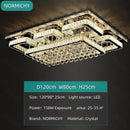 GobekUsa Crystal LED Chandelier Silver Chrome Remote Control Light