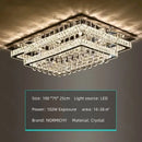 GobekUsa Crystal LED Chandelier Silver Chrome Remote Control Light