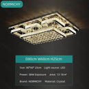 GobekUsa Crystal LED Chandelier Silver Chrome Remote Control Light