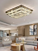 GobekUsa Crystal LED Chandelier Silver Chrome Remote Control Light