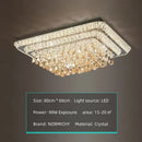 GobekUsa Crystal LED Chandelier Silver Chrome Remote Control Light
