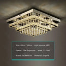GobekUsa Crystal LED Chandelier Silver Chrome Remote Control Light