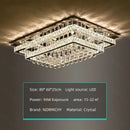 GobekUsa Crystal LED Chandelier Silver Chrome Remote Control Light