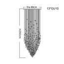 GobekUsa Crystal LED Chandelier: Luxury Staircase & Hallway Lighting Fixture