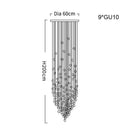 GobekUsa Crystal LED Chandelier: Luxury Staircase & Hallway Lighting Fixture