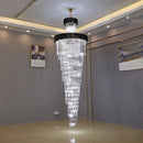 GobekUsa Crystal LED Chandeliers: Luxury Multi-layer Staircase Lighting, Black Stainless Steel