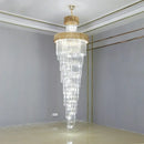 GobekUsa Crystal LED Chandeliers: Luxury Multi-layer Staircase Lighting, Black Stainless Steel