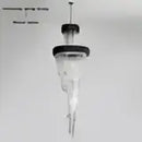 GobekUsa Crystal LED Chandeliers: Luxury Multi-layer Staircase Lighting, Black Stainless Steel