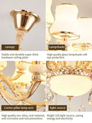 GobekUsa Crystal LED Pendant: Elegant Modern European Living Room Lighting