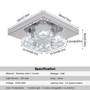 GobekUsa Crystal LED Square Chandelier Ceiling Lamp for Bedroom Living Room Home Decor