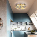 GobekUsa Crystal LED Sun Moon Chandelier Pendant Light for Living Dining Bedroom