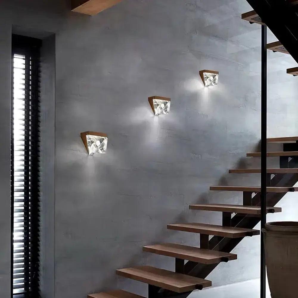 GobekUsa Crystal LED Wall Sconce: Modern Minimalist Bedroom Luxury Light, photo 3 of 9