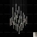 GobekUsa Crystal Loft Chandelier for Duplex Living Room & Stairwell, Long Hanging Lighting