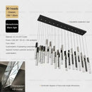 GobekUsa Crystal Loft Chandelier for Duplex Living Room & Stairwell, Long Hanging Lighting