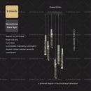 GobekUsa Crystal Loft Chandelier for Duplex Living Room & Stairwell, Long Hanging Lighting
