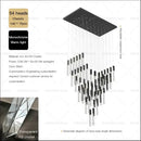 GobekUsa Crystal Loft Chandelier for Duplex Living Room & Stairwell, Long Hanging Lighting