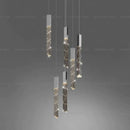 GobekUsa Crystal Loft Chandelier for Duplex Living Room & Stairwell, Long Hanging Lighting