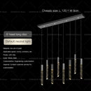 GobekUsa Crystal Loft Chandelier for Duplex Living Room & Stairwell, Long Hanging Lighting