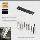 GobekUsa Crystal Loft Chandelier for Duplex Living Room & Stairwell, Long Hanging Lighting