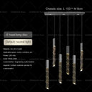 GobekUsa Crystal Loft Chandelier for Duplex Living Room & Stairwell, Long Hanging Lighting