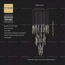 GobekUsa Crystal Loft Chandelier for Duplex Living Room & Stairwell, Long Hanging Lighting