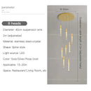 GobekUsa Crystal Loft Chandelier for Duplex Living Room & Stairwell, Long Hanging Lighting