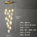 GobekUsa Crystal Loft Chandelier for Staircase, Living Room, and Apartment Luxe Lighting