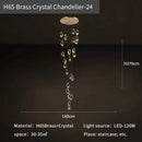 GobekUsa Crystal Loft Chandelier for Villa Duplex, Large Pendant Lighting for Stairwell