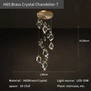 GobekUsa Crystal Loft Chandelier for Villa Duplex, Large Pendant Lighting for Stairwell