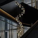 GobekUsa Crystal Loft Chandelier for Villa Duplex, Large Pendant Lighting for Stairwell