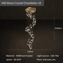 GobekUsa Crystal Loft Chandelier for Villa Duplex, Large Pendant Lighting for Stairwell