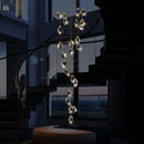 GobekUsa Crystal Loft Chandelier for Villa Duplex, Large Pendant Lighting for Stairwell