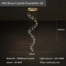 GobekUsa Crystal Loft Chandelier for Villa Duplex, Large Pendant Lighting for Stairwell