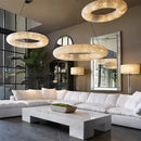 GobekUsa Crystal Loft Chandelier: Modern Luxury Circle Pendant Lamp for Living Room Lighting