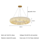 GobekUsa Crystal Loft Chandelier: Modern Luxury Circle Pendant Lamp for Living Room Lighting