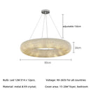 GobekUsa Crystal Loft Chandelier: Modern Luxury Circle Pendant Lamp for Living Room Lighting