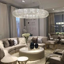 GobekUsa Crystal Loft Chandelier: Modern Luxury Circle Pendant Lamp for Living Room Lighting